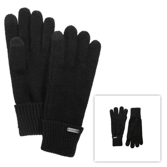 Set of 2 Steve Madden Solid Boyfriend Touch Gloves black - Picture 1 of 7